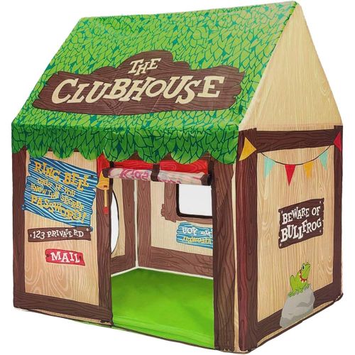  [아마존베스트]Swehouse Clubhouse Tent Kids Play Tents for Boys School Toys for Indoor and Outdoor Games Children Playhouse with Roll-up Door and Windows