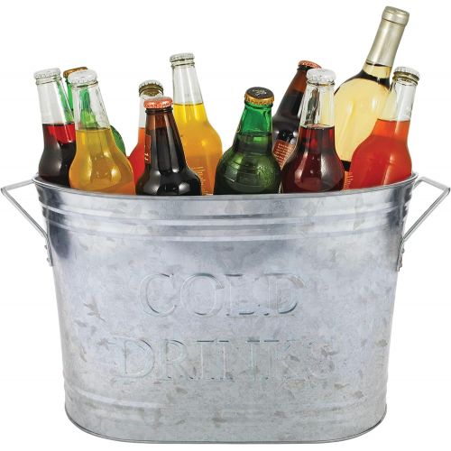  [아마존베스트]Twine Country Home Cold Drinks Galvanized Metal Tub, 5.25 gallons