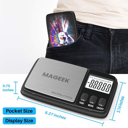  Maxus Gram Scale, Scales Digital Weight Grams 200 X 0.01g with 50g Weight Calibration, Digital Scale Grams and Ounces 6 Units Conversion, Precision Pocket Scale, Auto-Off, Tare Function