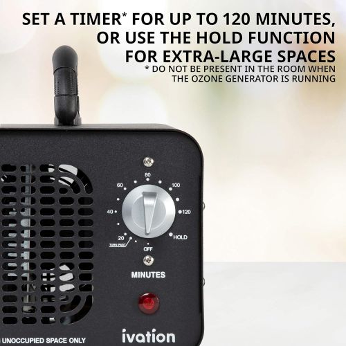  Ivation 10,000 MG/Hour Ozone Generator Compact Ozone Machine for Large Rooms Up to 5,000 Square Feet Powerful Long-Lasting Ceramic Plates, Programmable Timer, Washable Pre-Filter &