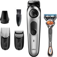 Braun Beard Trimmer BT5260, Hair Clippers for Men, Cordless & Rechargeable, Mini Foil Shaver, Detail Trimmer with Gillette ProGlide Razor