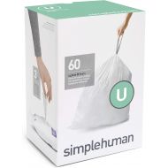 simplehuman Code U Custom Fit Drawstring Trash Bags in Dispenser Packs, 55 Liter / 14.5 Gallon, White ? 60 Liners