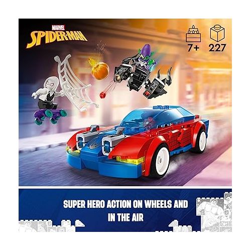  LEGO Marvel Spider-Man Race Car & Venom Green Goblin, Marvel Building Toy for Kids with Ghost-Spider Minifigure and Buildable Race Car Toy, Spider-Man Gift for Boys and Girls Ages 7 and Up, 76279
