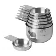 Measuring Cups 7 Piece with New 1/8 cup (Coffee Scoop) by KitchenMade-Stainless Steel-Nesting set.