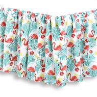 Caribbean Cackleberry Home Tropical Flamingo Bedskirt 16 Inch Drop, Queen (60 x 80 Inches)