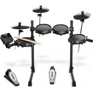 [아마존베스트]Alesis Drums Turbo Mesh Kit  Seven Piece Mesh Electric Drum Set With 100+ Sounds, 30 Play-Along Tracks, Drum Sticks & Connection Cables Included