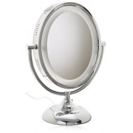 Jerdon HL958C 8-Inch Oval Halo Lighted Vanity Mirror with 8x Magnification, Chrome Finish