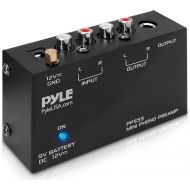 Pyle Phono Turntable Preamp - Mini Electronic Audio Stereo Phonograph Preamplifier with 9V Battery Compartment, Separate DC 12V Power Adapter, RCA Input, RCA Output & Low Noise Ope
