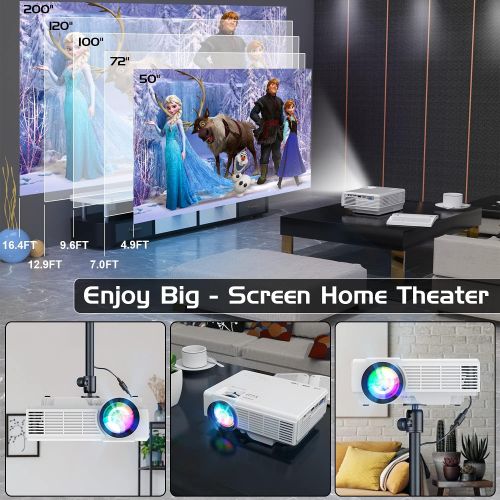  [Latest Upgrade] 4500Lumens Mini Projector, Full HD 1080P 170 Display Supported, PS4,TV Stick, Smartphone, USB, SD Card Supported, Great for Home Theater Movies