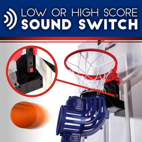  Franklin Sports Mini Basketball Hoop with Rebounder and Ball - Over The Door Basketball Hoop With Automatic Ball Rebounder - Indoor Basketball Game For Kids
