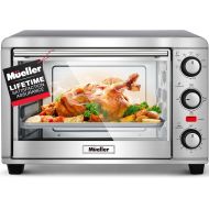Mueller Austria Mueller AeroHeat Convection Toaster Oven, 8 Slice, Broil, Toast, Bake, Stainless Steel Finish, Timer, Auto-Off - Sound Alert, 3 Rack Position, Removable Crumb Tray, Accessories and