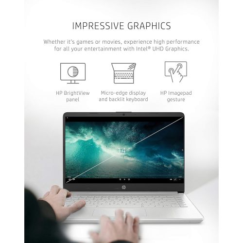 에이치피 HP 14 Laptop, 11th Gen Intel Core i3-1115G4, 4 GB RAM, 128 GB SSD Storage, 14-inch HD Display, Windows 10 in S Mode, Long Battery Life, Fast-Charge Technology, Thin & Light Design
