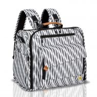 ALLCAMP OUTDOOR GEAR ALLCAMP Zebra Diaper Bag Large, Support Baby Stroller, Converted Into a Tote Bag, Black and White