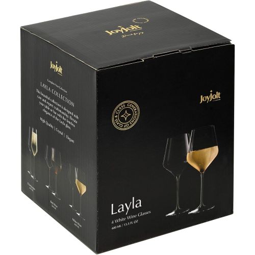 [아마존베스트]JoyJolt Layla White Wine Glasses, Set of 4 Italian Wine Glasses, 13.5 oz Clear Wine Glasses