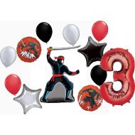 Mayflower Products Stealth Ninja Party Supplies 3rd Birthday Balloon Bouquet Decorations 12 piece kit