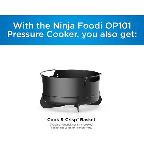 닌자 Ninja Foodi 1400-Watt Multi Cooker, Pressure Cooker, Steamer & Air Fryer w TenderCrisp Technology, Pressure & Crisping Lid, 6.5 Qt Pot (OP301), BlackGray