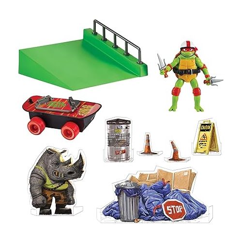  Teenage Mutant Ninja Turtles: Mutant Mayhem Raphael on a Skateboard with Accessories by Playmates Toys - Amazon Exclusive