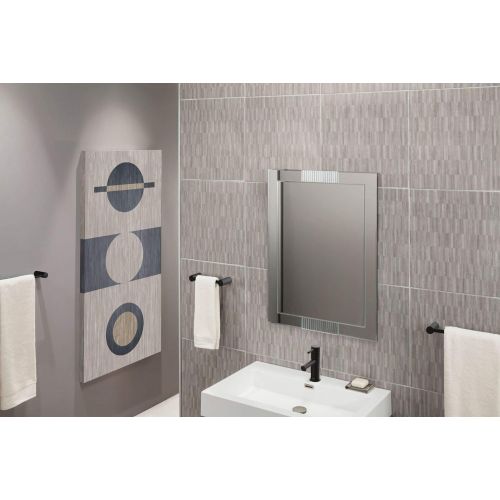  Moen YB0424BL Align 24-Inch Bathroom Towel Bar, Matte Black with Moen YB0408BL Align Pivoting Toilet Paper Holder, Matte Black