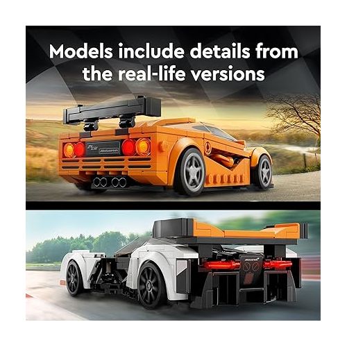  LEGO Speed Champions McLaren Solus GT & McLaren F1 LM 76918, Featuring 2 Iconic Race Car Toys, Hypercar Model Building Kit, Collectible 2023 Set, Great Kid-Friendly Gift for Boys and Girls Ages 9+