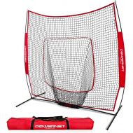PowerNet Baseball and Softball Practice Net 7 x 7 with Bow Frame