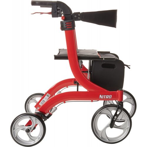  Drive Medical Nitro Euro Style Red Rollator Walker, Red