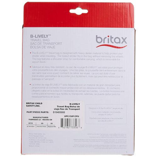  Britax B-Lively Single Stroller Travel Bag with Removable Shoulder Strap , Black