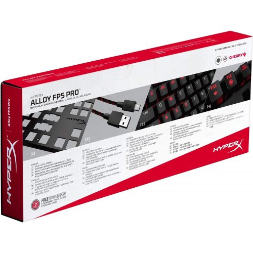  Amazon Renewed HyperX Alloy FPS Pro - Tenkeyless Mechanical Gaming Keyboard - 87-Key, Ultra-Compact Form Factor - Clicky - Cherry MX Blue - Red LED Backlit (HX-KB4BL1-US/WW) (Renewed)