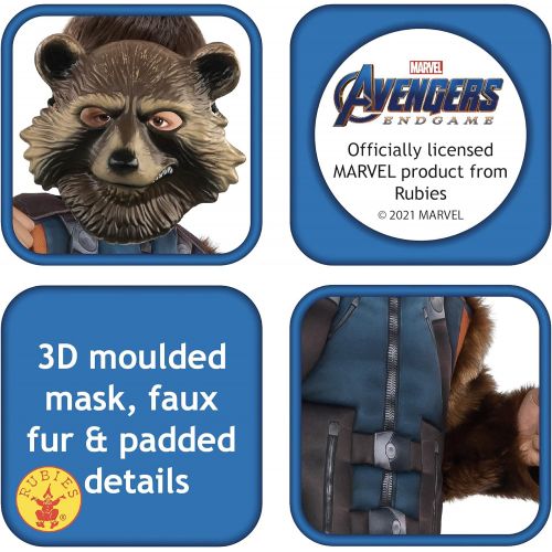  Rubies Marvel Avengers: Endgame Childs Deluxe Rocket Raccoon Costume & Mask, Small