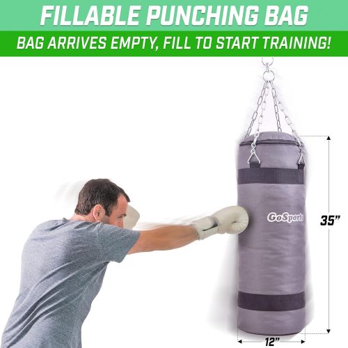  GoSports Fillable Punching Bag Training Aid ? Great for Boxing, MMA, Muay Thai and More, Fill with Clothes and Rags
