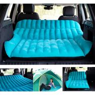 KMZ SUV Air Mattress Thickened Flocking Travel Mattress Camping Air Bed Dedicated Mobile Cushion Extended Outdoor for SUV Back Seat (Fruit Green/Black)