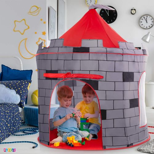  [아마존베스트]Play22 Kids Play Tent Knight Castle - Portable Kids Tent - Kids Pop Up Tent Foldable Into Carrying Bag - Childrens Play Tent For Indoor And Outdoor Use - Kids Playhouse Best Gift For Boys