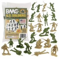 BMC Toys BMC Marx Plastic Army Men Beach Assault - Green vs Tan 24pc WW2 US Soldiers - Made in USA
