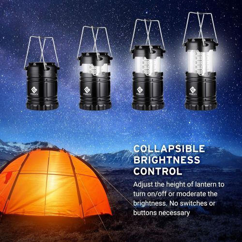  Etekcity LED Camping Lantern Lights, Camping Equipment Supplies Survival Kits, Emergency Lights for Home Hurricane, Battery Powered Operated Lanterns for Hiking, Fishing and More,