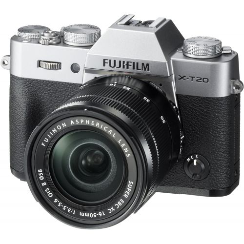 후지필름 Fujifilm X-T20 Mirrorless Digital Camera w/XC16-50mmF3.5-5.6 OISII Lens-Silver