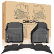 OEdRo oEdRo Floor mats Liners Compatible for 2013-2018 Dodge Ram 1500 Quad Cab - Unique Black TPE All-Weather Guard, Includes 1st & 2nd Front Row and Rear Floor Liner Set