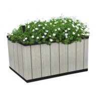 Keter 23.24 Gallon Sequoia Outdoor Resin Self Watering Garden Bed with Drainage, Medium, Grey