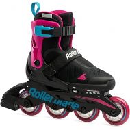 Rollerblade Microblade Free 3WD Kid's Size Adjustable Inline Skate, Black and Pink, High Performance Inline Skates