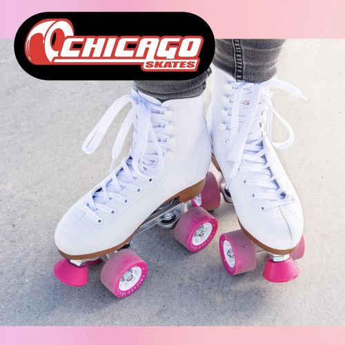 시카고스케이트 CHICAGO Womens and Girls Classic Roller Skates - Premium White Quad Rink Skates