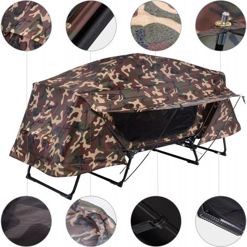  [아마존베스트]Yescom Folding Single Tent Cot Oversized Camping Hiking Bed Portable Outdoor Rain Fly