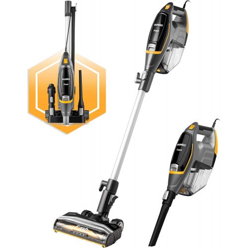  Eureka Flash Lightweight Stick Vacuum Cleaner, 15KPa Powerful Suction, 2 in 1 Corded Handheld Vac for Hard Floor and Carpet, Black