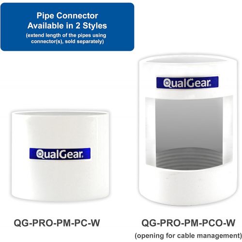  QualGear QG-PRO-PM-3FT-W Pro-AV 1.5 Npt Threaded Pipe, 3 Length Projector Accessory