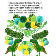 Colorful-World Dinosaur Party Banner Garland Paper Flowers Hawaiian Party Tropical Palm Leaves Birthday Party Wedding Decoration Supplies,Sec