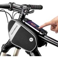 ROCKBROS Bike Front Frame/Handlebar Phone Mount Bag Top Tube Bike/Bicycle Bag Waterproof Cycling Accessories Bike Pouch with 360° Rotation Phone Holder Fit Smartphone Below 6.7''