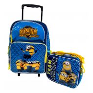 Bag2School Despicable Me 2 Minions Dont Move Large 16 Rolling Wheeled Book Bag School Backpack & Lunch Bag Set