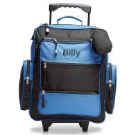Personalized Rolling Luggage for Kids  Blue & Black Design, 5” x 12 x 20H, By Lillian Vernon