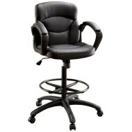 Furniture of America Uno Upholstered Office Stool, Black