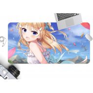 3D Blue Sky Sunshine Girl 1068 Japan Anime Game Non-Slip Office Desk Mouse Mat Game AJ WALLPAPER US Angelia (W120cmxH60cm(47x24))