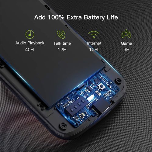  [아마존베스트]Smiphee Battery Case for iPhone X, 4000mAh Portable Protective Charging Case Extended Rechargeable Battery Pack Charger Case Compatible with iPhone X / 10 (5.8 inch)