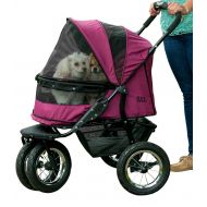 Pet Gear NO-ZIP Double Pet Stroller, Zipperless Entry, for Single or Multiple Dogs/Cats, Plush Pad + Weather Cover Included, Large Air Tires