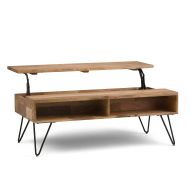 Simpli Home AXCHUN-01 Hunter Solid Mango Wood and Metal 48 inch wide Mid Century Modern Coffee Table in Natural